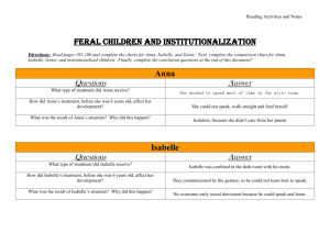 Feral Children and Institutionalization