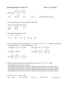 AP Sample Questions for Calculus AB