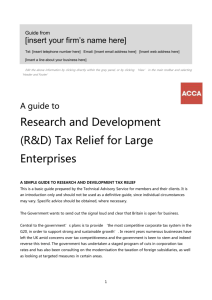 ACCA Guide to research and development tax relief for large