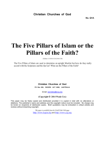 The Five Pillars of Islam or the Pillars of the Faith?