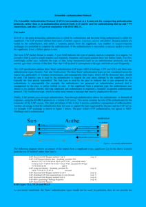 Extensible Authentication Protocol The Extensible Authentication