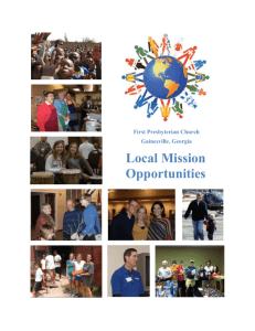 Link to Local Mission Booklet - First Presbyterian Church Gainesville