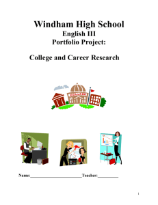 Senior Project – College and Career Unit