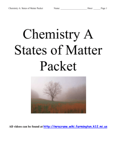 States of Matter Packet Shortened 2014