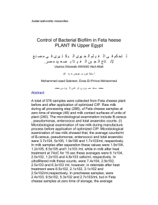 Assiut university researches Control of Bacterial Biofilm in Feta