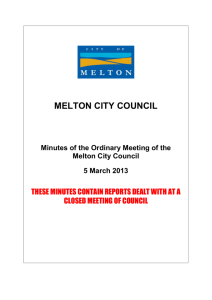 Minutes of Ordinary Meeting of Council - 5 March 2013