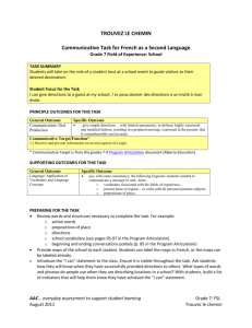 TROUVEZ LE CHEMIN Communicative Task for French as a