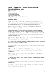 List of Publications - Susana Weich-Shahak - Sefarad