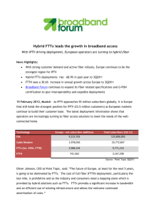 Hybrid FTTx leads the growth in broadband access With IPTV
