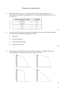 IB Questions on Projectile motion
