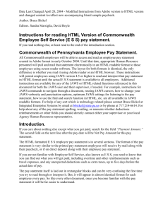 Commonwealth of Pennsylvania Employee Pay Statement.