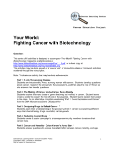 Your World: Fighting Cancer with Biotechnology Handout