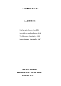 courses of studies m.a. (economics) 2015-2016