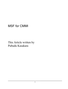 2.1 MSF for CMMI Process Template