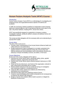 Human Factors Analysis Tools