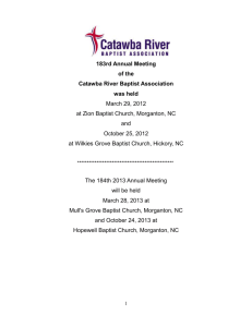 Annual 2012 - Catawba River Baptist Association