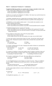 Math 12 – Combinatorics Worksheet #1 – FPC and Factorial Notation