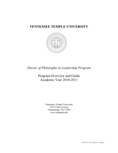 Program Policies - Tennessee Temple University