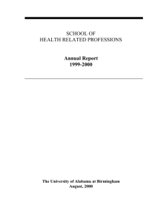 shrp annual report - University of Alabama at Birmingham