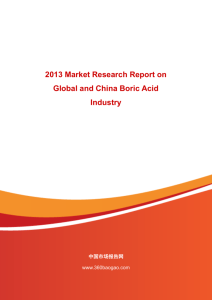 2013 Market Research Report on Global and China Boric Acid
