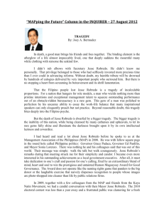 Tragedy - BSP Governor TETANGCO is “MAP Management Man of