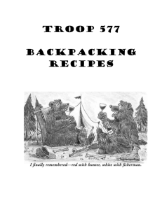 Backpacking Recipes - Troop 577 Wichita, Kansas