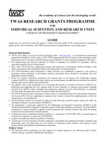 TWAS Research Grant Form - National University of Sciences and