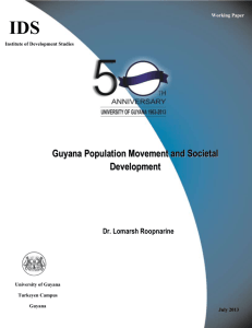 Guyana Population Movement and Societal Development 2