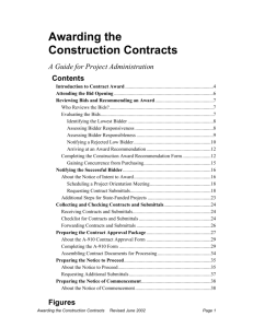Awarding the Construction Contracts