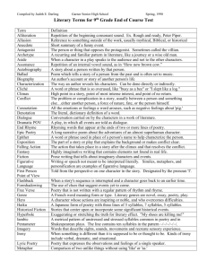 Literary Terms for 9th Grade End of Course Test