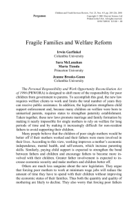 FRAGILE FAMILIES AND WELFARE REFORM