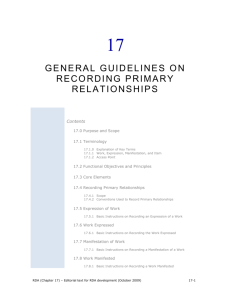 17 General Guidelines on Recording Primary Relationships