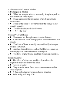 4 – Forces & the Laws of Motion