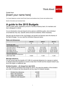 ACCA Guide to the 2015 UK Budgets