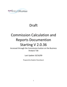 Commission Calculation and Reports Documentation