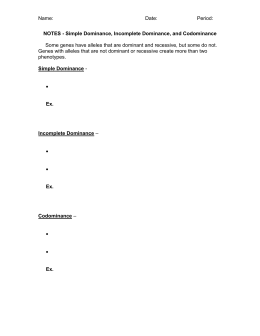 Monohybrid, Dihybrid and Test Cross Test