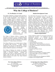 Why the College of Business - Tennessee State University