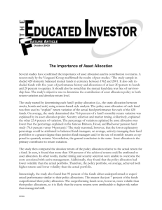 The Importance of Asset Allocation