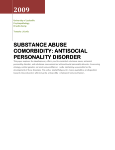 Substance Abuse Comorbidity: Antisocial Personality Disorder