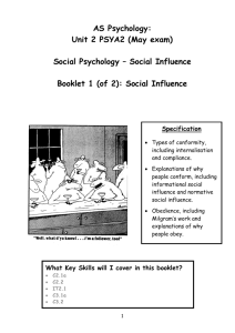 Social Influence Booklet 1 09 Complete
