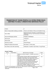 Transition of Young People (12-19yrs) from Child