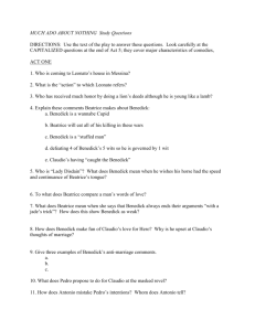 MUCH ADO ABOUT NOTHING Study Questions