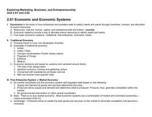 2.01 & 2.02 Notes - economic Systems