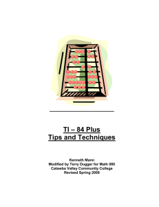 TI – 83 Plus Tips and Techniques