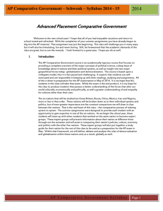 AP Comparative Government – Schwenk – Syllabus – 2013-14