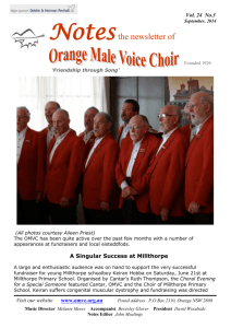 Notes the newsletter of - Orange Male Voice Choir