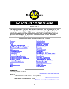 SAR Internet Resource Guide Rev. 12-29-01