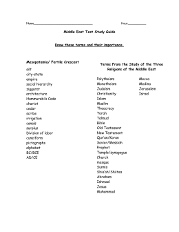 Monotheistic Religions Worksheet