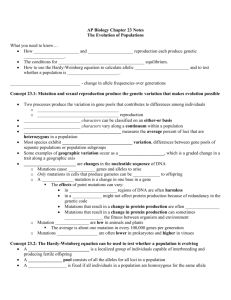 AP Biology Chapter 23 Notes