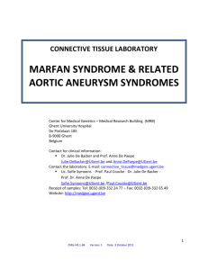 Informationform for patients with aortic aneurysms or arterial tortuosity